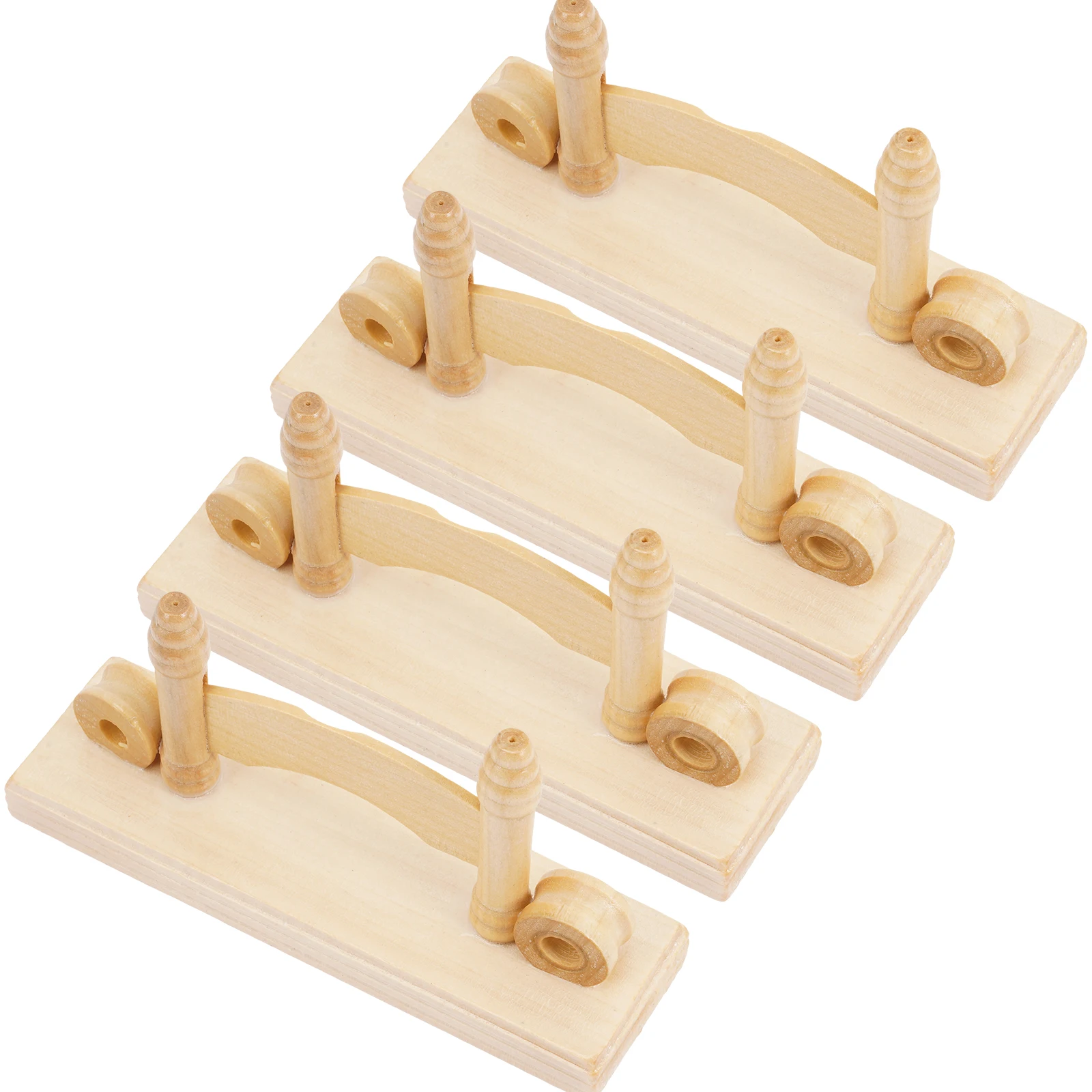 

4pcs Folding Rack Traditional H Fans Accessories Wooden Holder Japanese Style Home Chinese Holder