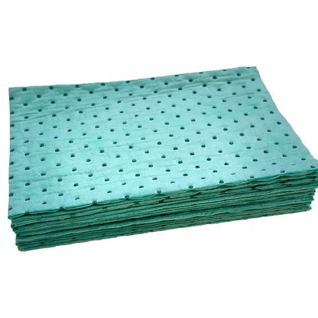 Nuovo tappetino monouso pesante verde polipropilene al 100% in fabbrica per cuscinetti assorbenti chimici e cuscinetti assorbenti per olio