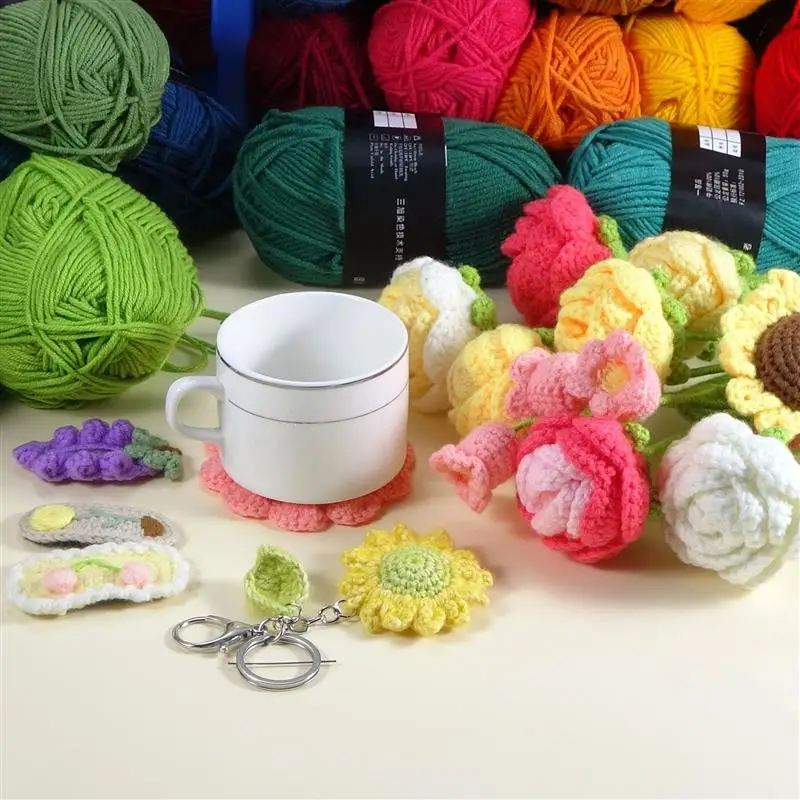 Fil de laine à tricoter 4 plis en coton au lait, 50g, lainé teint au Crochet, artisanat, pull, chapeau, écharpe de poupée, bricolage