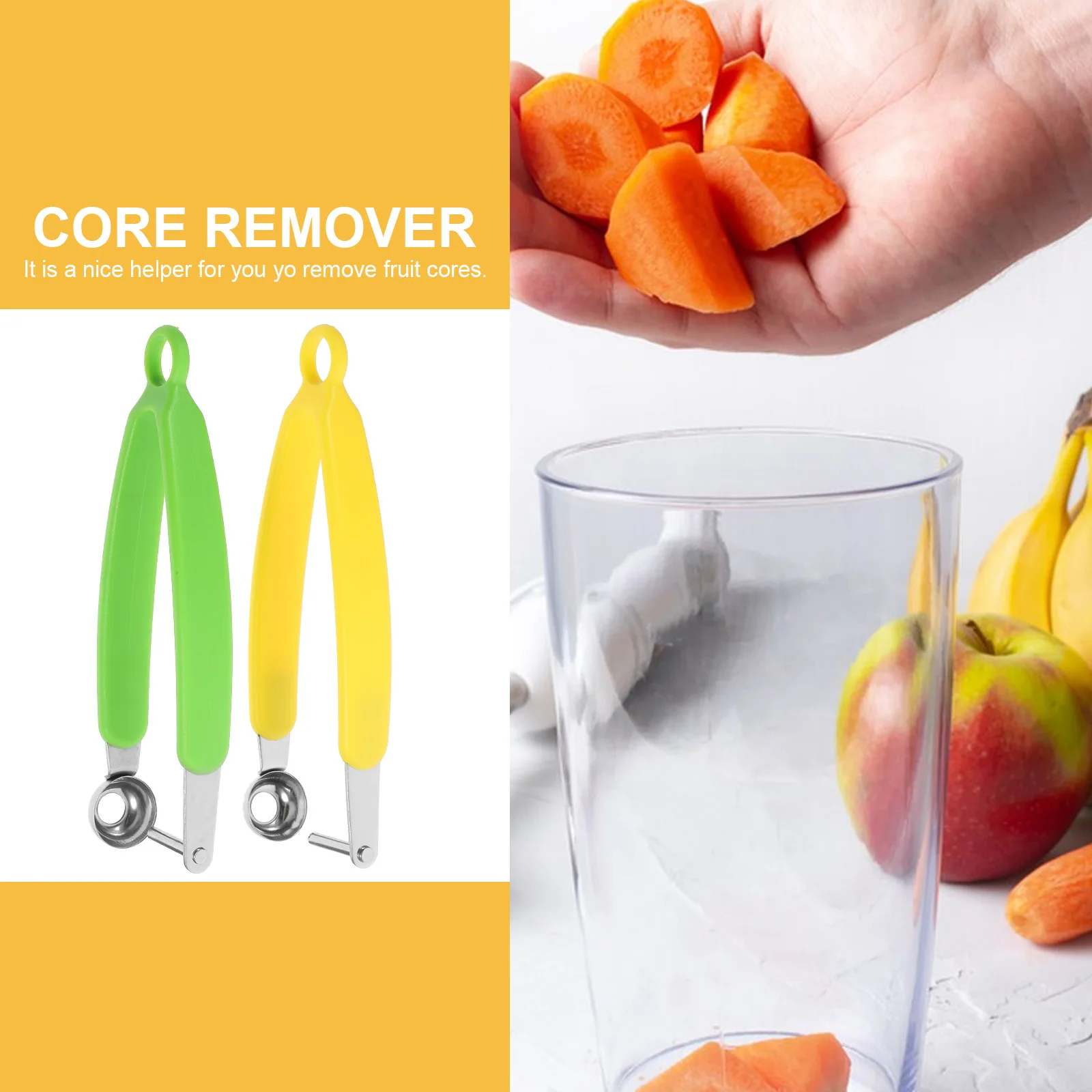 

2Pcs Wear-Resistant Red Date Core Remover Portable Stainless Steel Daily Use Home Supply Remover Home Accessory