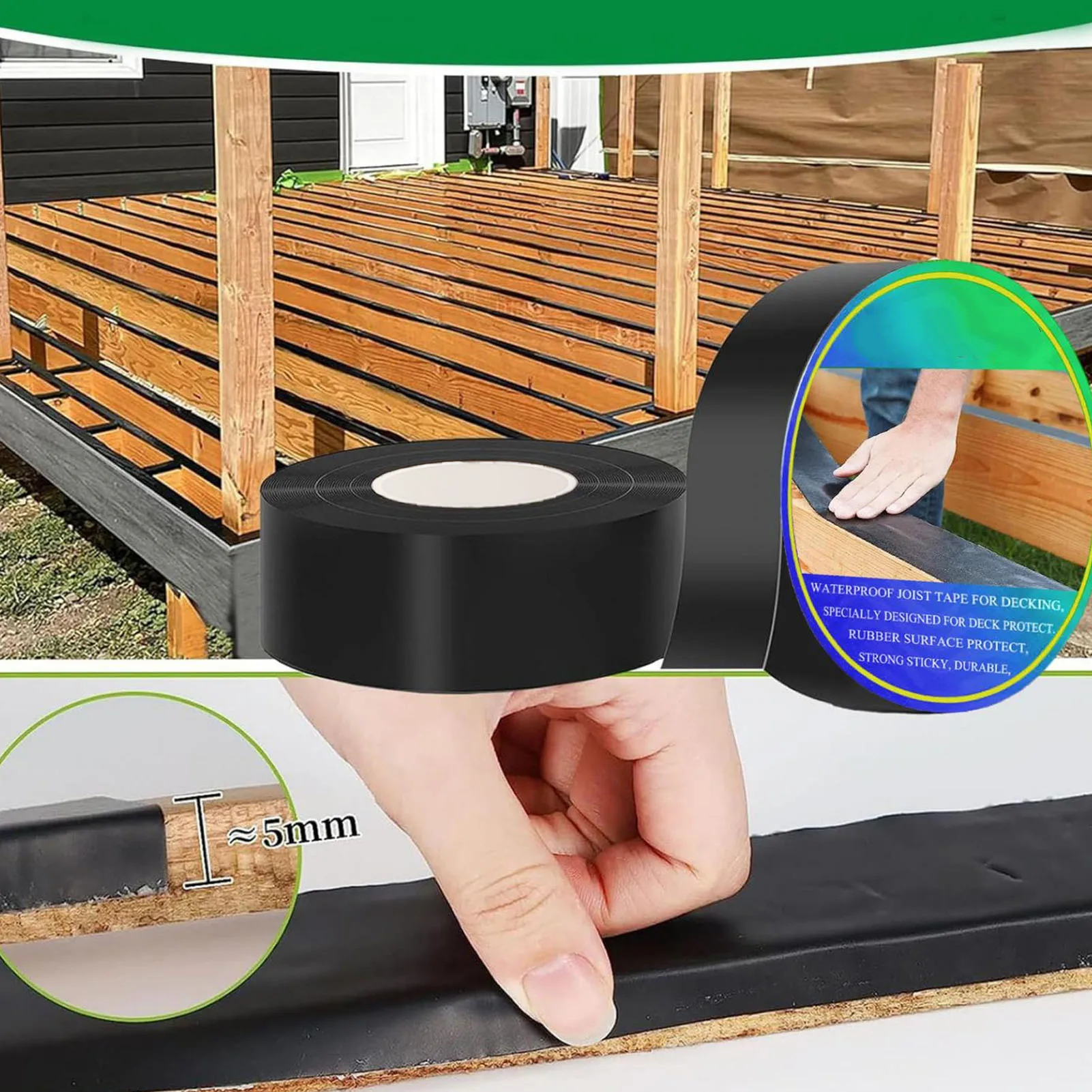 

Waterproof Flashing Tape Deck Joist Tape Waterproof Sealed Anti Erosive Butyl Flashing Tape for Construction