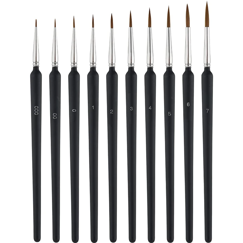 11pcs Miniature Paint Brushes Set Fine Detail Paint Brush Fine Mini Artist Brush For Watercolor Painting Acrylic Face Paint