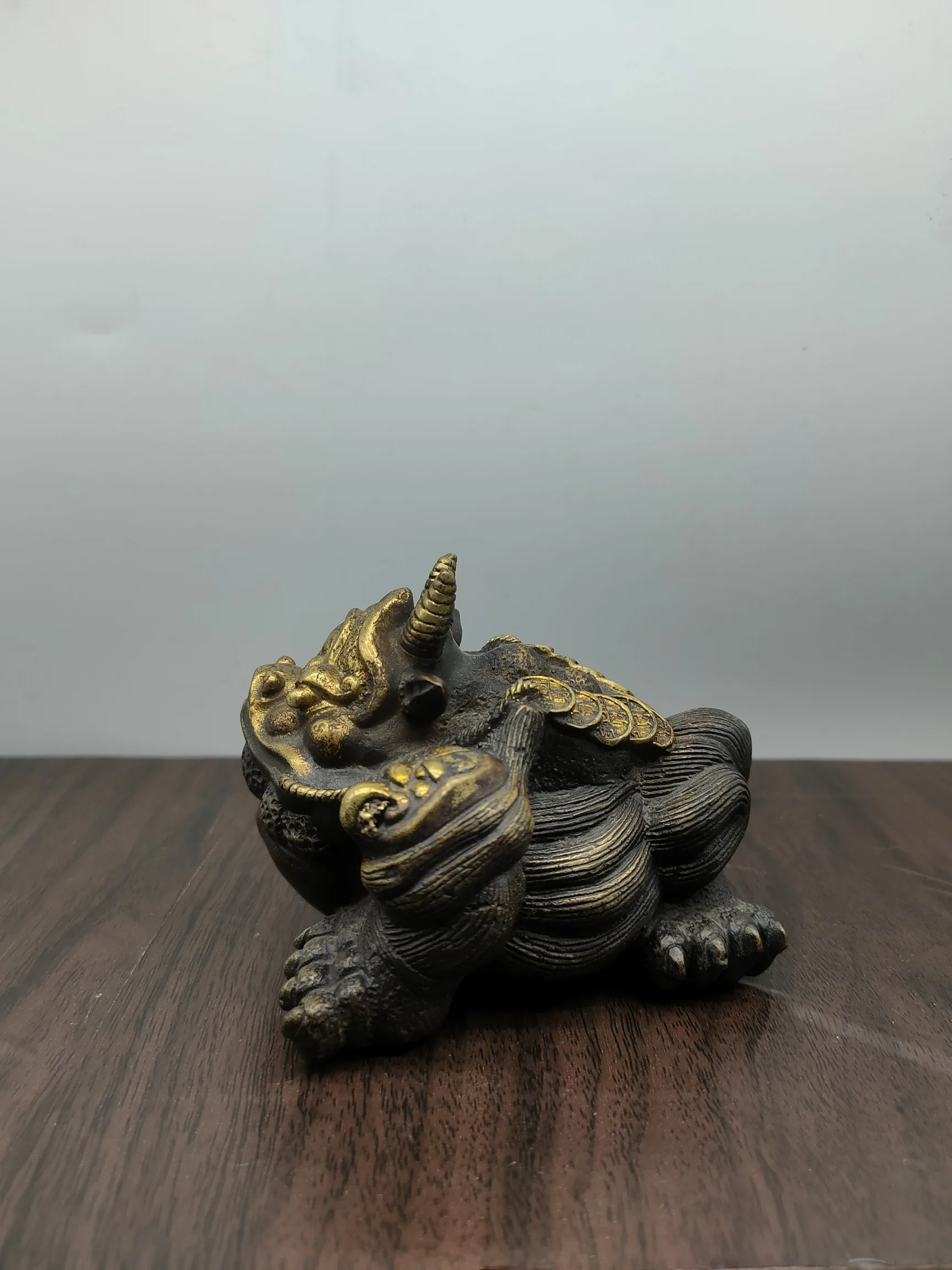 China feng shui home decoration Recruit wealth frog three -legged toad money pot copper statue metal crafts