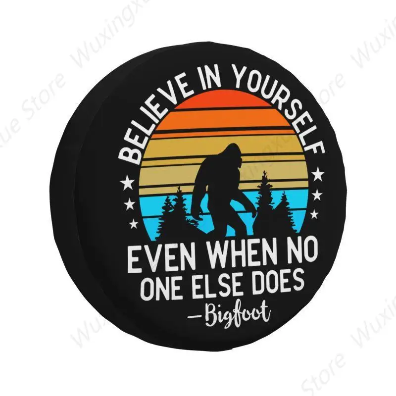 Bigfoot Believe In Yourself Spare Wheel Tire Cover for Prado Pajero Wrangler Jeep RV SUV Camper Vehicle Accessories 14