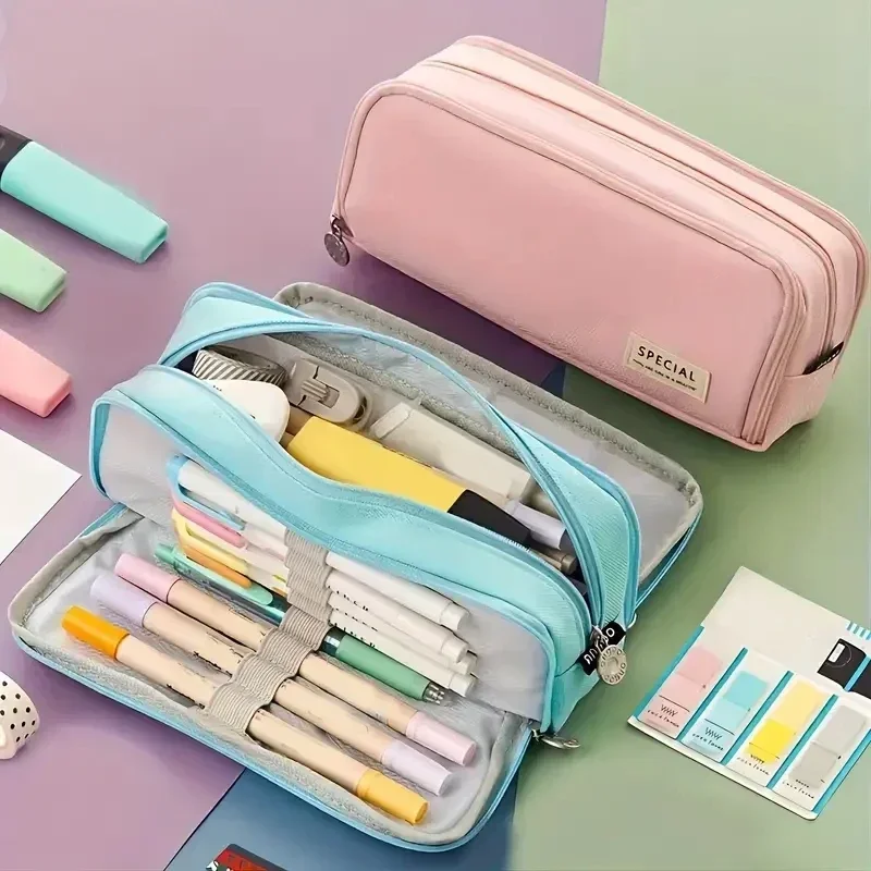 Simple Multifunctional Large-capacity Stationery Box Pencil Case Pencil Pouch Pencil Case Office Desk Accessories Desk Organiser