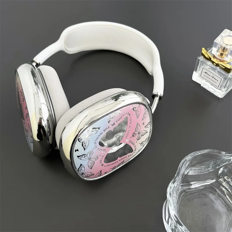 Gradient Butterfly Pattern for Airpods Max Protective Case Head-mounted Ear Caps Earmuffs and Headphone Shells