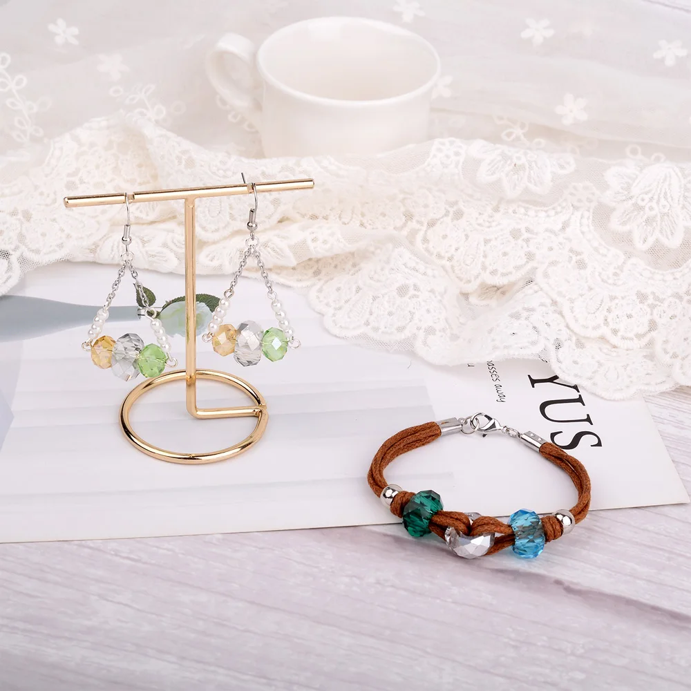 100pcs Glass European Beads Large Hole Beads Faceted Rondelle for Jewelry Making DIY Charm Bracelet Necklace Bangle hole: 5mm