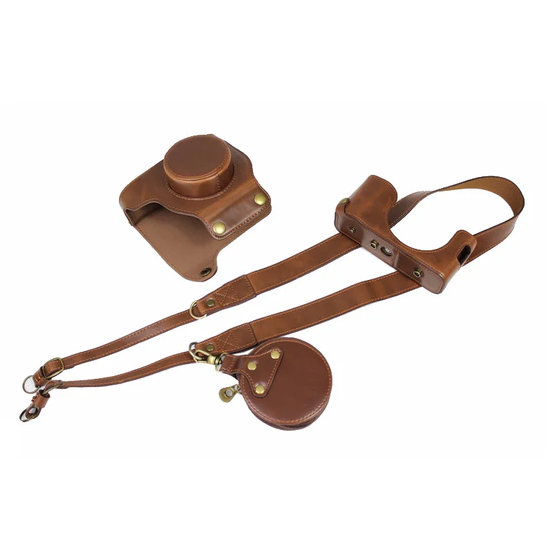 Luxo caso de couro do plutônio câmera saco de vídeo protetor de corpo inteiro para fujifilm x100v fuji X-100V capa protetora com alça de ombro