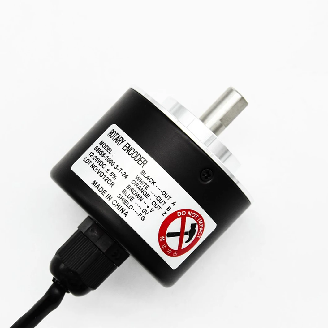 E50S8 Series Rotary Encoder DC5-24V Magneto Electric Type Incremental Rotary Encoder 8MM Solid Shaft 100~5000PPR