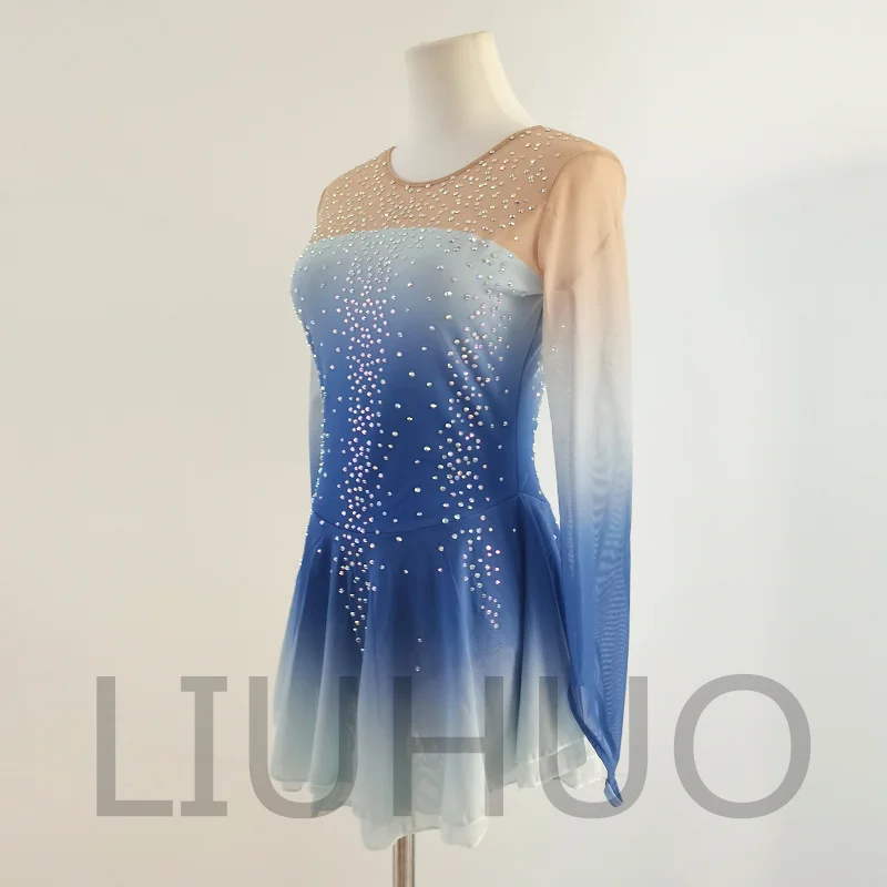 blue ombre figure skating dress Figure Skating Competition Dress main image 0