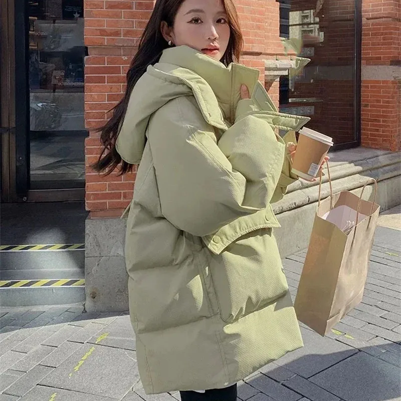 Autunno Inverno Donna Breve Imbottiture Cappotto di Cotone 2025 Donna Maniche Lunghe Parka Outwear Retro Lady Giacca imbottita in Cotone Allentato con Cappuccio