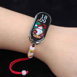 For Xiaomi Mi 밴드 용 스트랩 10 9 8 7 6 5 팔찌 팔찌 글로벌 버전 Mi 밴드 9 10 밴드 여성 소녀 SmartWatch 밴드 7 6 액세서리