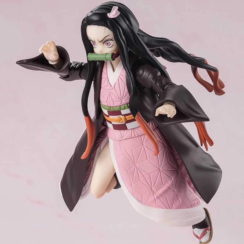 Demon Slayer Original Bandai S.H.Figuarts Kamado Nezuko PVC Genuine Action Figure Collectible Model Statuette Ornament Gifts