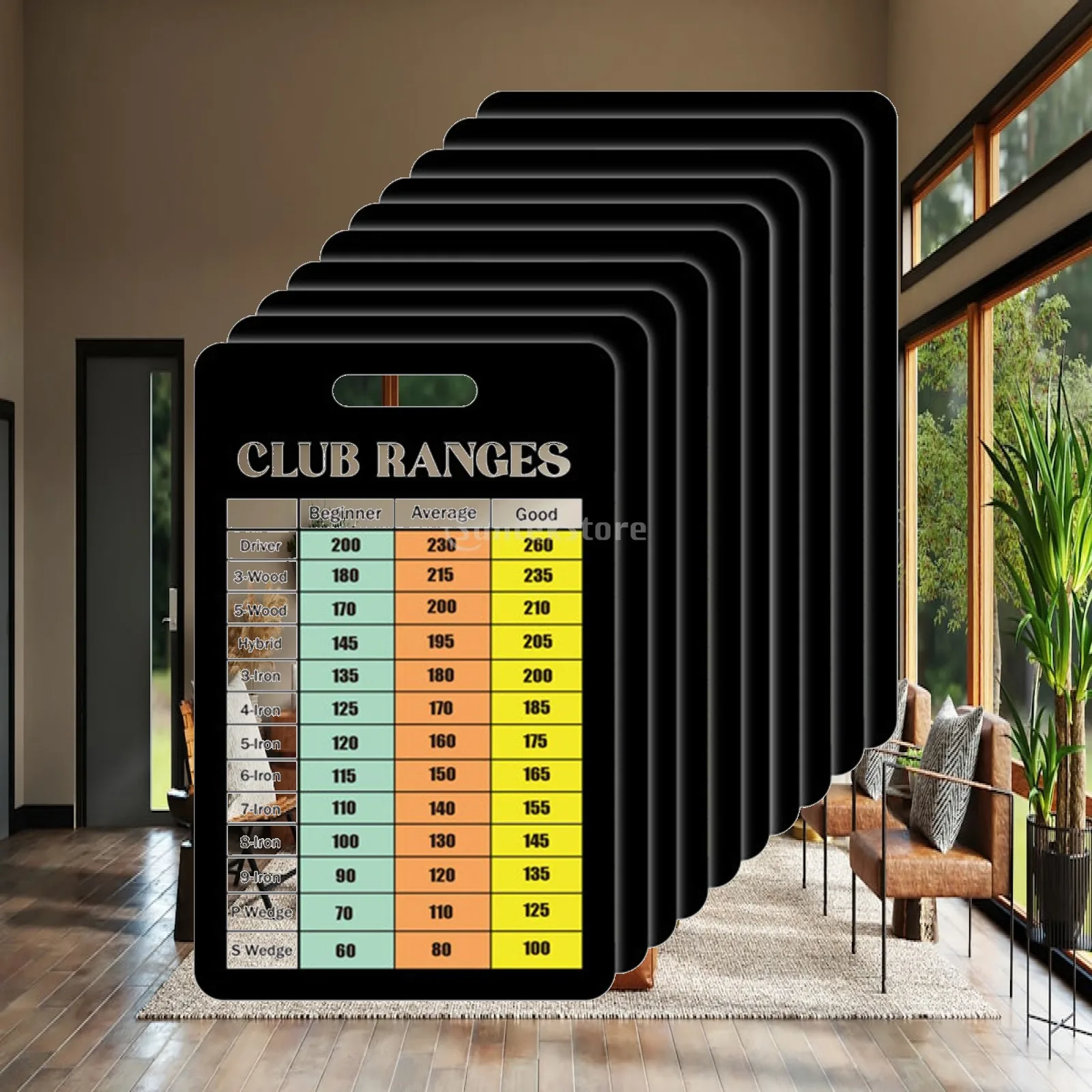 Double Sided Golf Yardage Card Multicolor Distance Book for Golf Sport Accessories and Markers