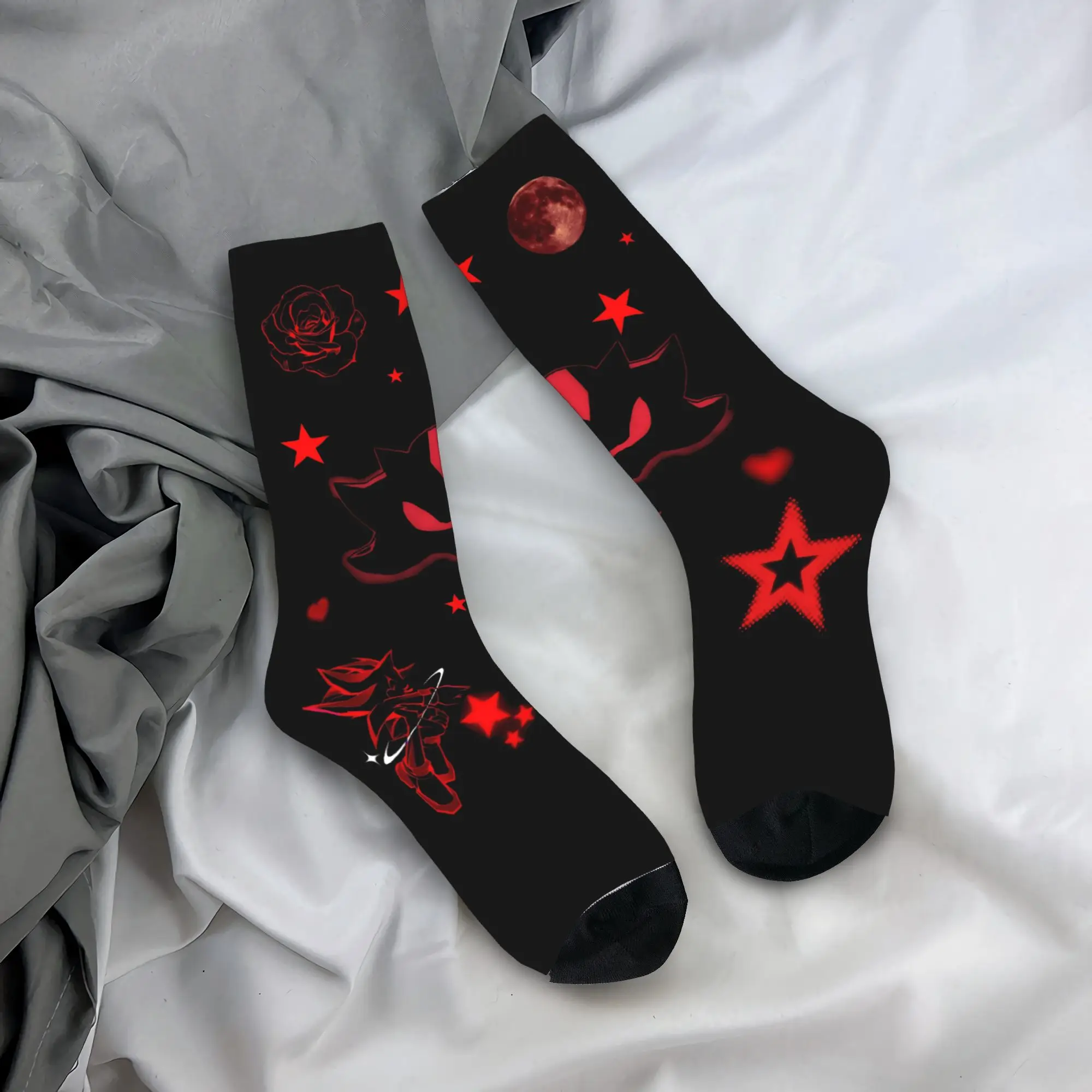 Shadow The Hedgehogs Socks Men Women Harajuku Cartoon Socks Spring Summer Autumn Winter Middle Tube Socks