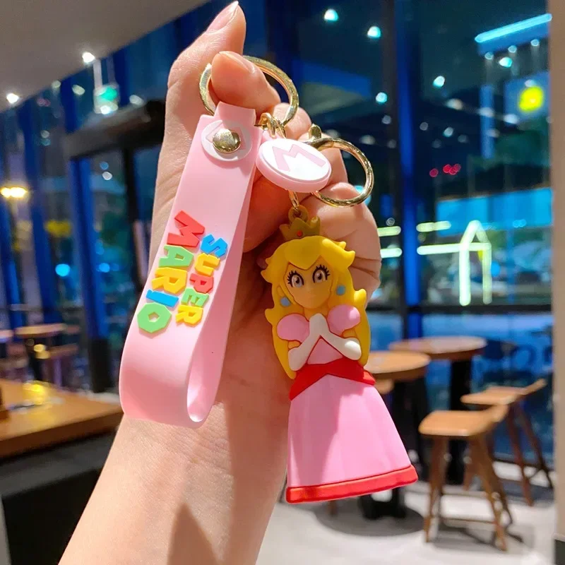 Super Mario Bros Figure porte-clés mignon dessin animé pendentif jeu Anime poupée porte-clés à breloques ornements nouveaux accessoires clés cadeau d'anniversaire