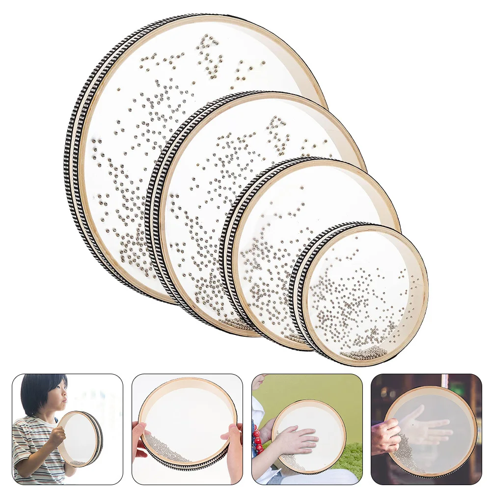 4 pçs onda grânulo tambor instrumento material seguro atraente crianças cultivo musical tambor crianças brinquedo educativo instrumento de percussão
