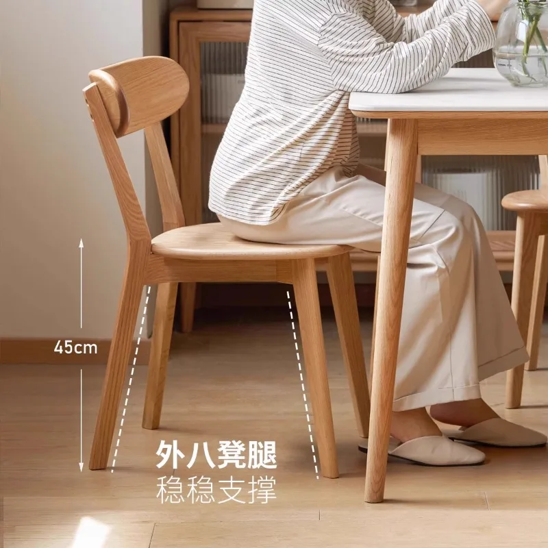 Chair Home Dining Chair Log Catering Commercial Back Chair Casual Dressing Stool