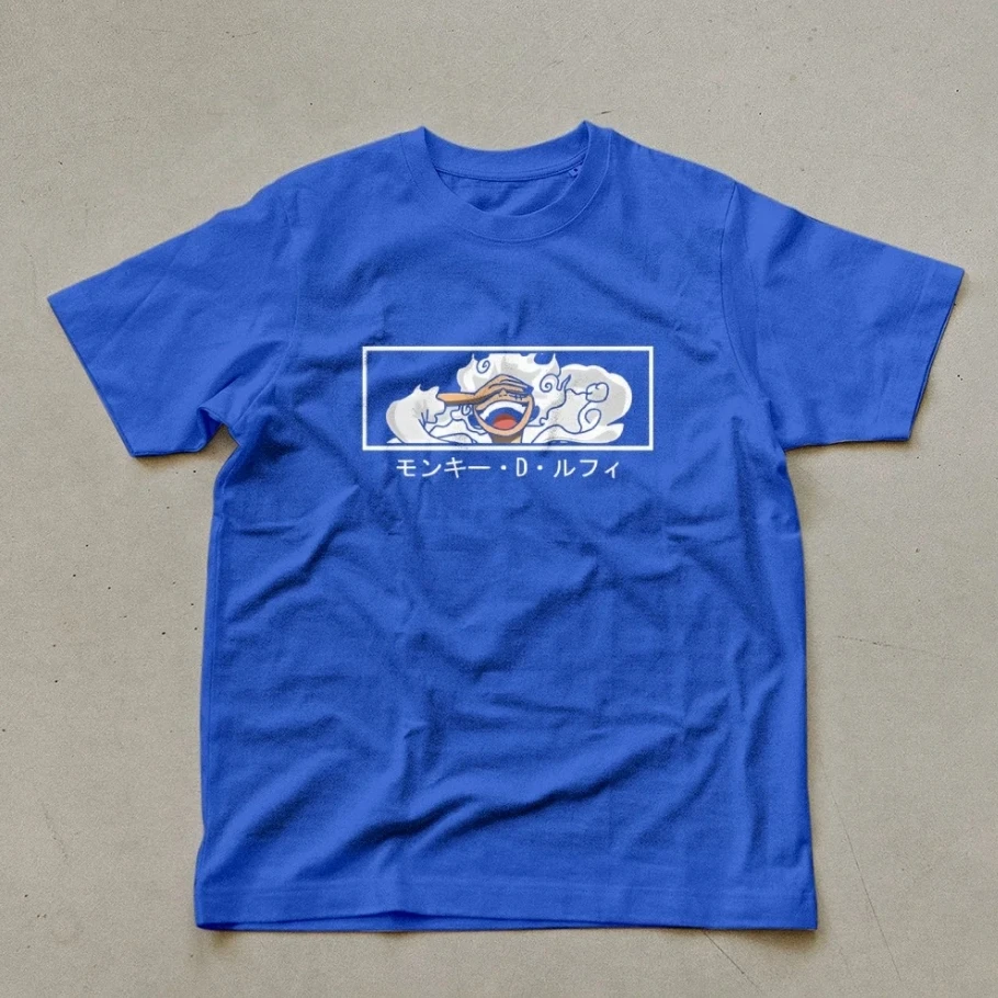 2025 قطعة واحدة على الطراز الياباني الرسوم المتحركة الطباعة فضفاضة الرجعية القطن الثقيل زوجين موضة الجولة الرقبة قصيرة الأكمام تي شيرت