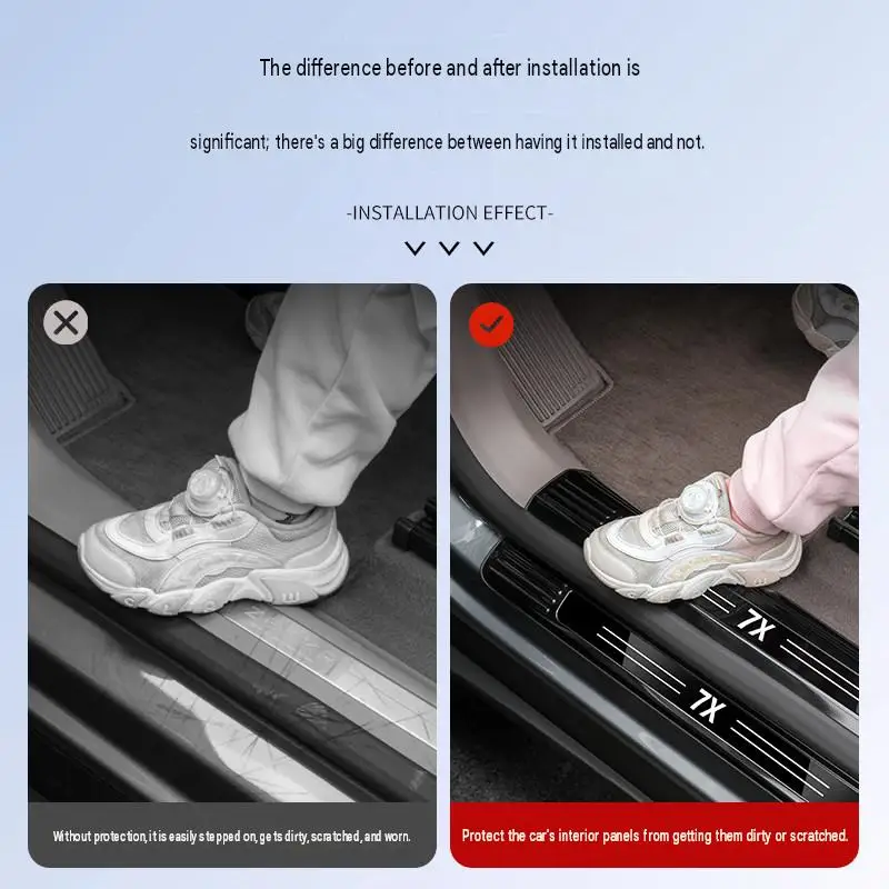 [Fast Shipping] Zeekr 7X Internal and External Door Sill Strips, Stainless Steel Protective Stickers, Welcome Pedals