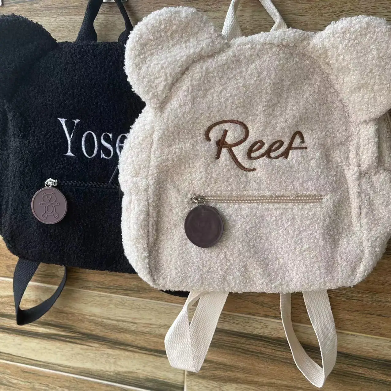 Personalized Toddler Backpack Lightweight Plush Bear Bag Kids Custom Name Embroidered Backpack Gifts for Boys Girls