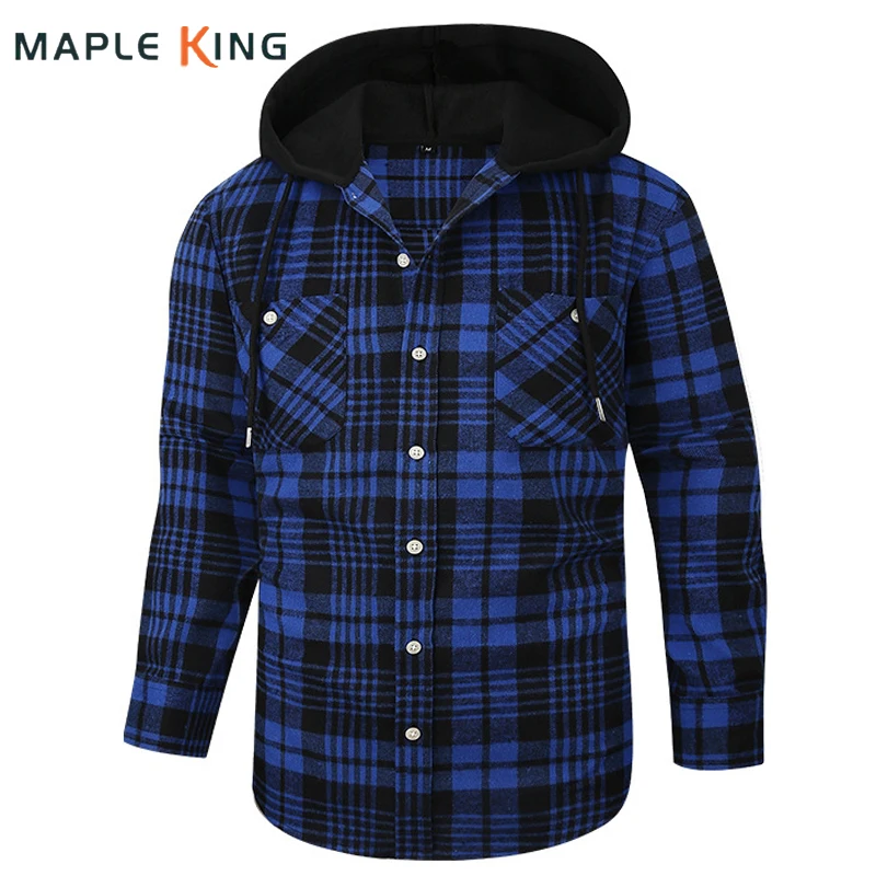 

Harajuku Flannel Plaid Shirts for Men Camisas Streetwear 2024 Vintage Long Sleeve Casual Hip Hop Hooded Cardigan Jacket Coats