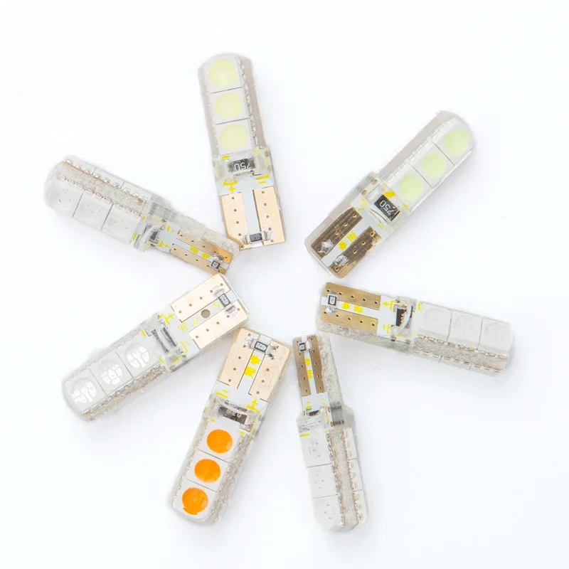 10 قطعة سيليكون LED لمبة t10 w5w 194 168 162 الجانب ماركر ضوء لوحة ترخيص ضوء أضواء داخلية القراءة ضوء led مصباح إضاءة صندوق السيارة