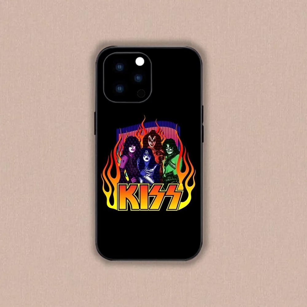 KISS Band Phone Case For iPhone Mini 11 12 13 14 15 Plus Pro Max XR XS Black Shell