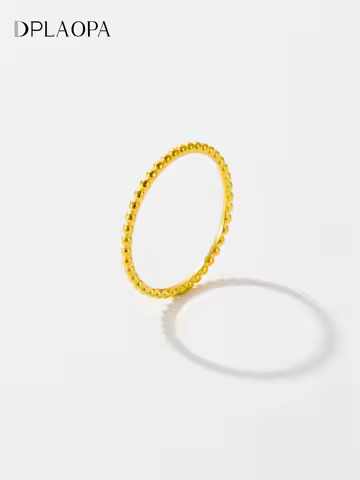 DPLAOPA 925 Sterling Silver Anillo Minimalista Esferas Oro Ring Gold Coated Silver 2021 Wedding Rainbow CZ Zircon Crystal