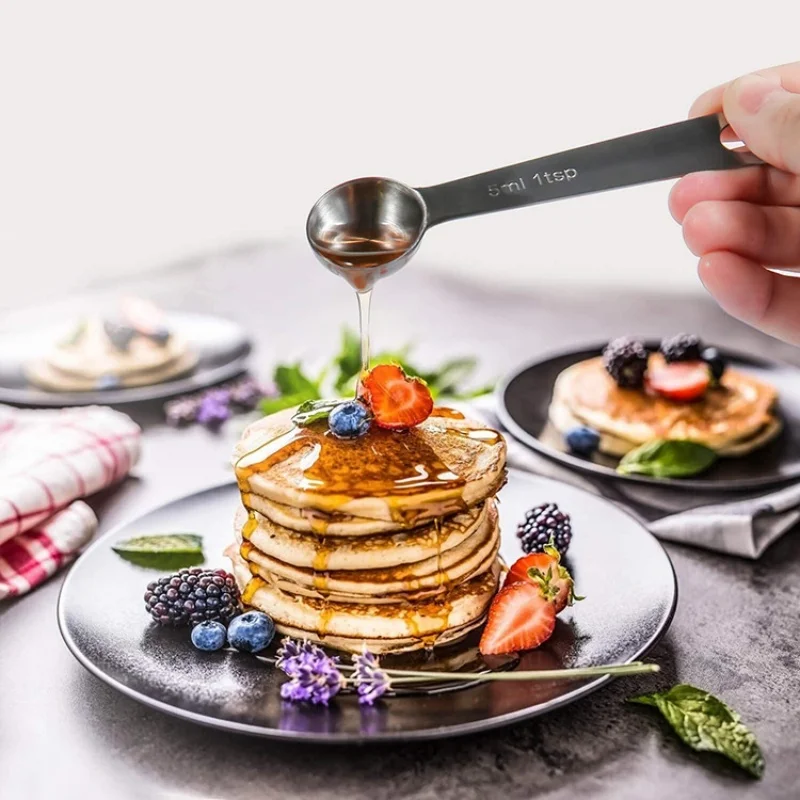 

Stainless Steel Measuring Cup And Spoon Set with Scale 6/7 Piece Baking Kitchen Bar Tool Kit for Accurate Ingredient Measurement