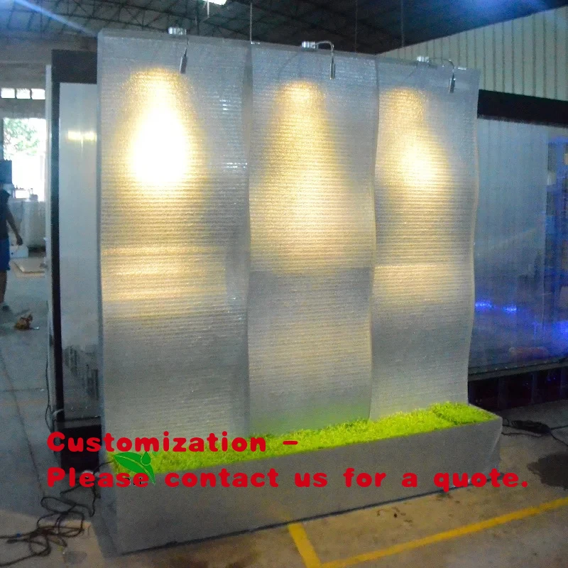 custom.Indoor or Outdoor Customized Silver Acrylic Indoor Feature Waterfall Wall