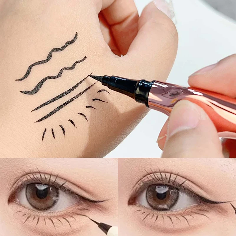 Stylo Eyeliner Waterproof à vaccage Rapide pour les Yeux, Maquillage Naturel et Durable, Cosmétique Coréen, Noir, 256