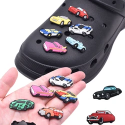 Accesorios de coche de carreras de PVC para Crocs, dijes, insignia, zuecos, hebilla, alfileres para niño, decoración de zapatos, Jeans, 1 piezas