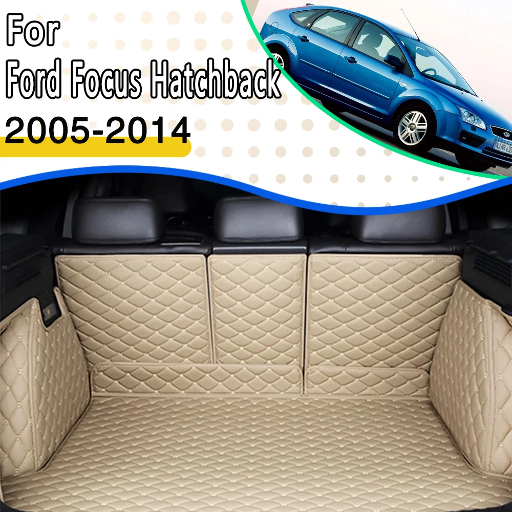 

Leather Car Trunk Mat For Ford Focus C307 2005~2014 Waterproof Proection Accesorios Para Auto Car Rear Trunk Mat Car Accessories