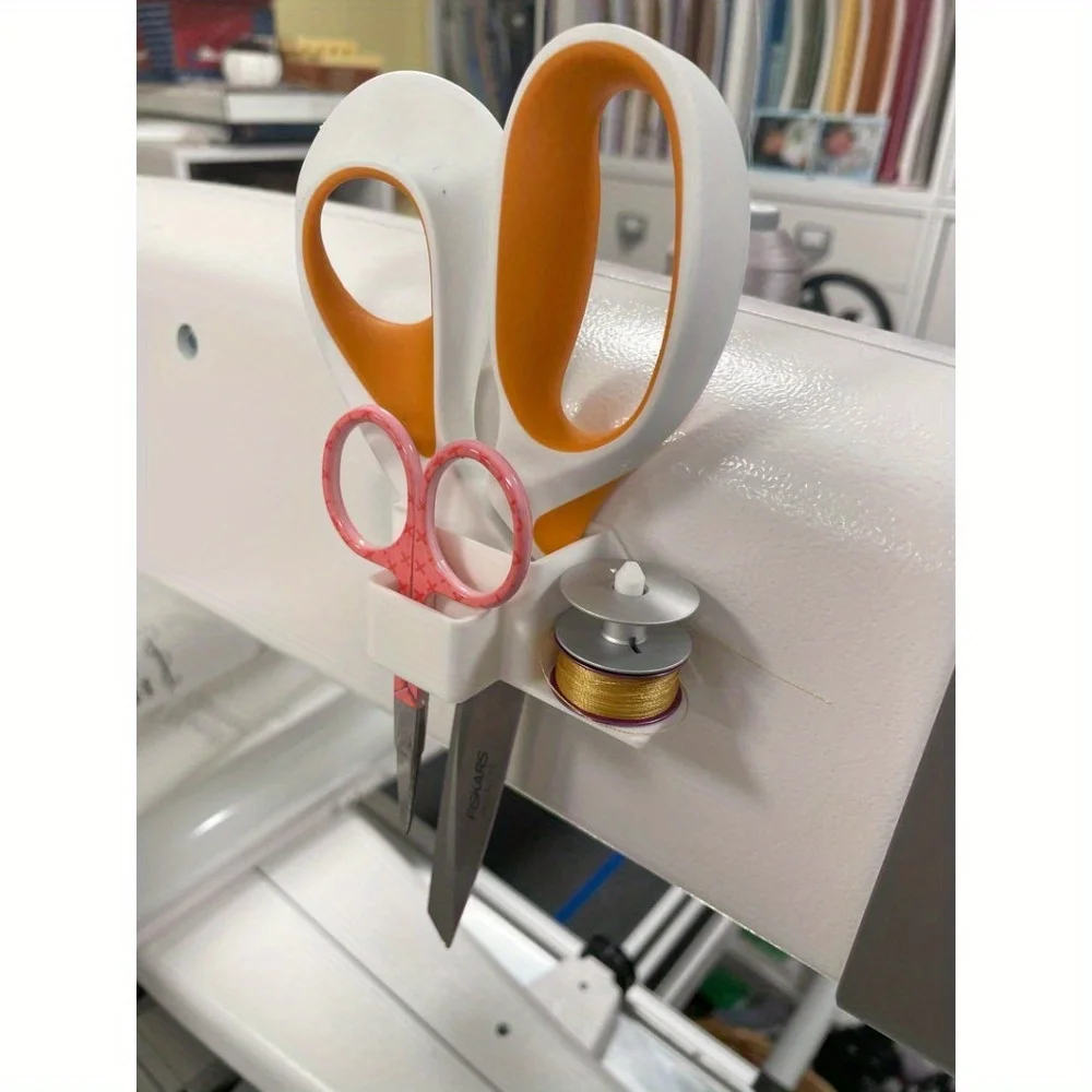Máquina de acolchoar, braço longo, tesoura e organizador de armazenamento de carretéis. Rack de tesoura de braço longo, armazenamento de tesouras de ferramentas DIY de costura, terno