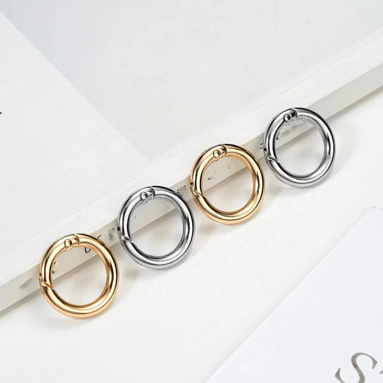 5pcs Metal O Ring Spring Clasps for DIY Jewelry Making Not Fade