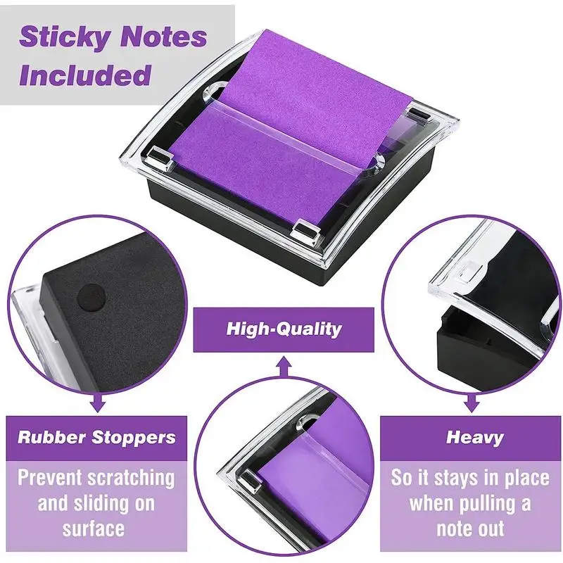 Imagem -02 - Sticky Note Holder para Sala de Aula Acrílico Pop-up Notes Dispenser Sticky Note Organizer Suprimentos de Mesa Cor Clara