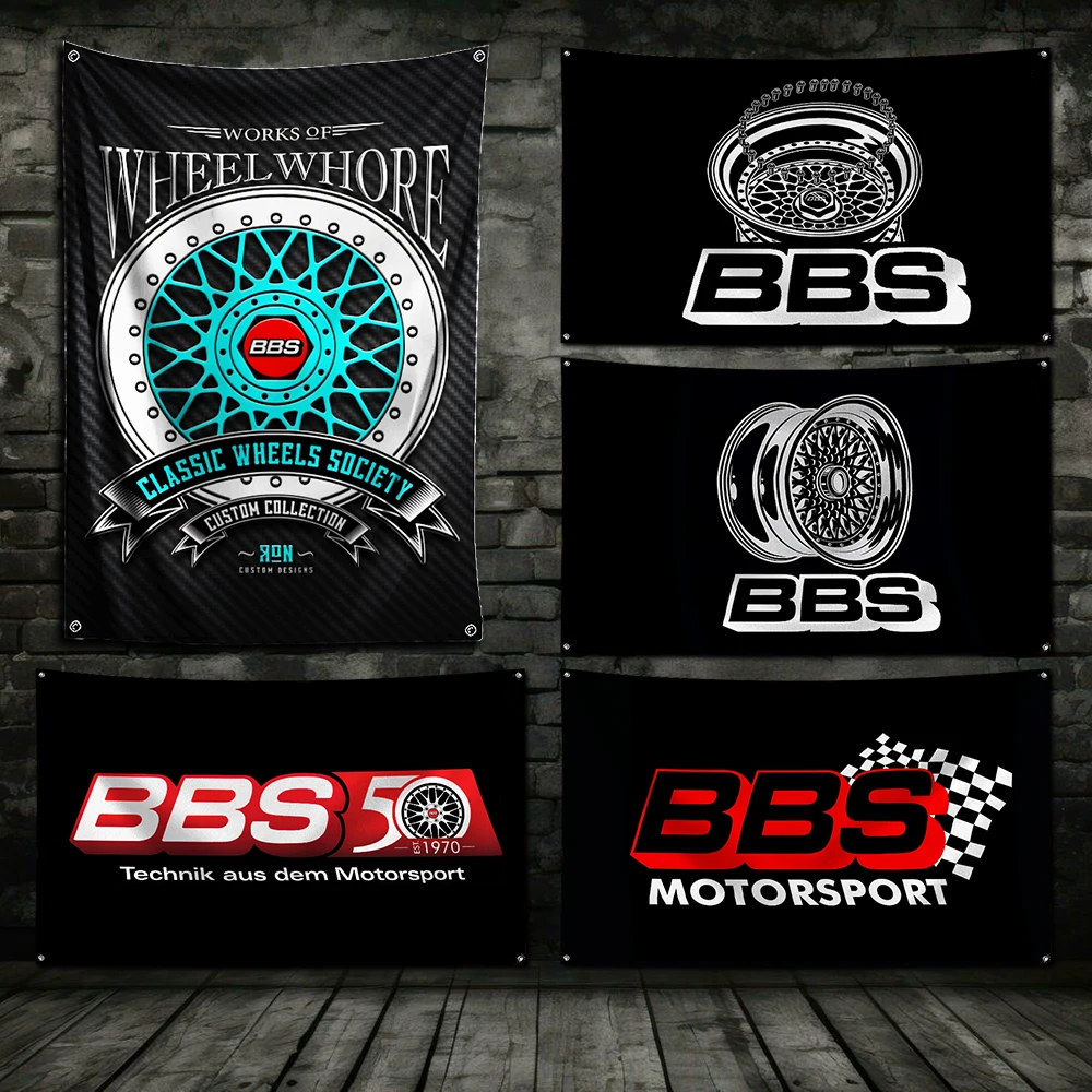 3x5 Ft Flag Polyester Digital Printing Banner for Racing Car Wheels B-BbsS Garage Wall Out Door Decoration With Brass Grommets