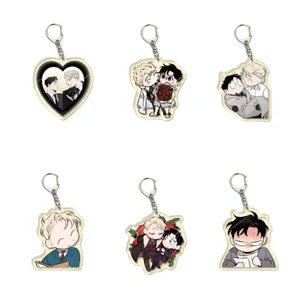 韓国のBLマンガローズとシャンパンキーチェーン漫画フィギュアペンダントキーリングチェーンファンコレクションジュエリーアクセサリーギフト、6cm 12ベストセールスKPOPバラ-3