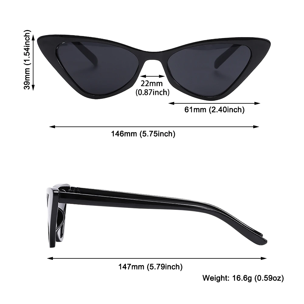 Gafas de sol de ojo de gato Vintage para mujer, anteojos rectangulares pequeños, gafas de diseñador de marca, sombras UV400, gafas de conducción