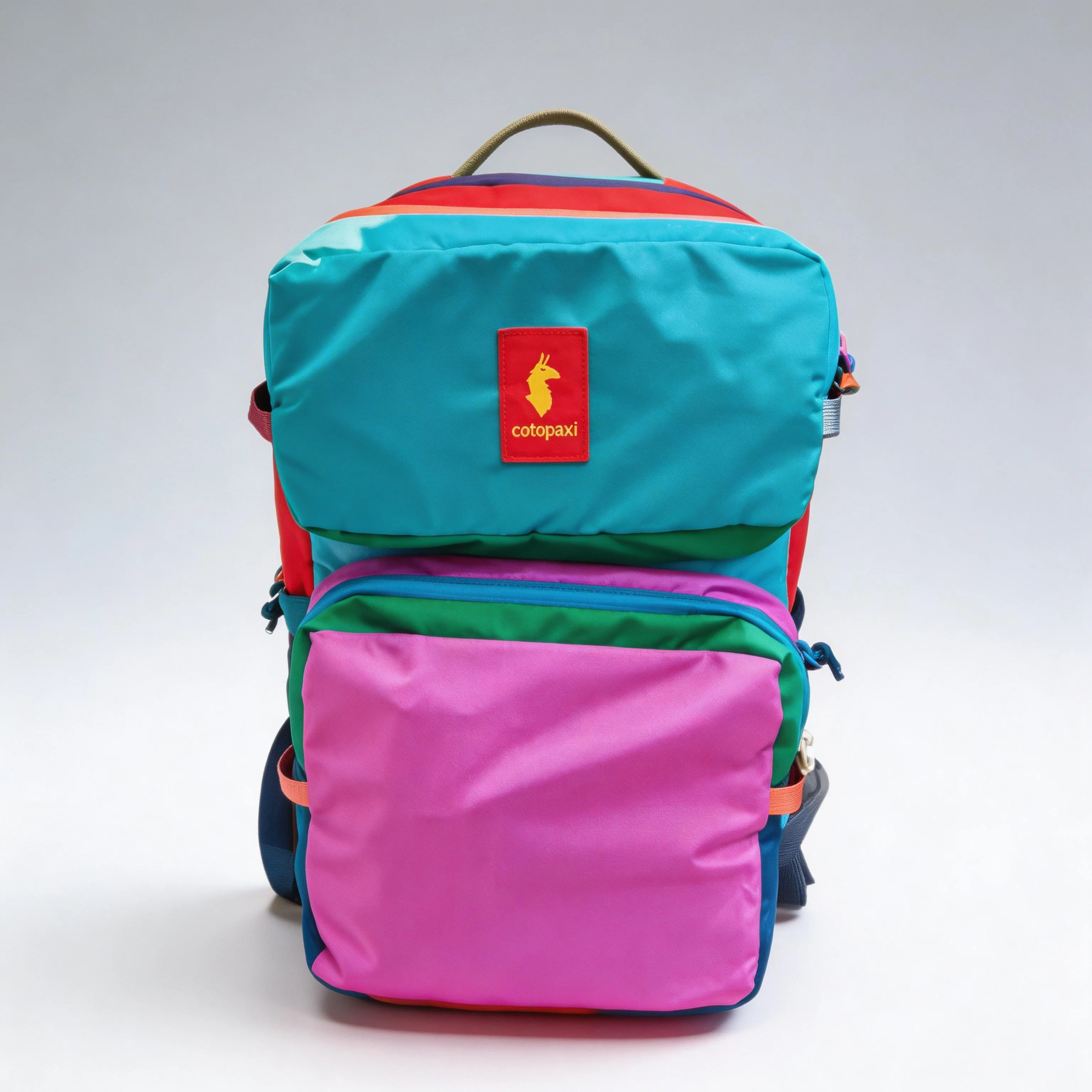 

Рюкзак из альпаки цвета дофамина, 16 л, для путешествий, с цветовыми блоками, прочный, для активного отдыха и приключений