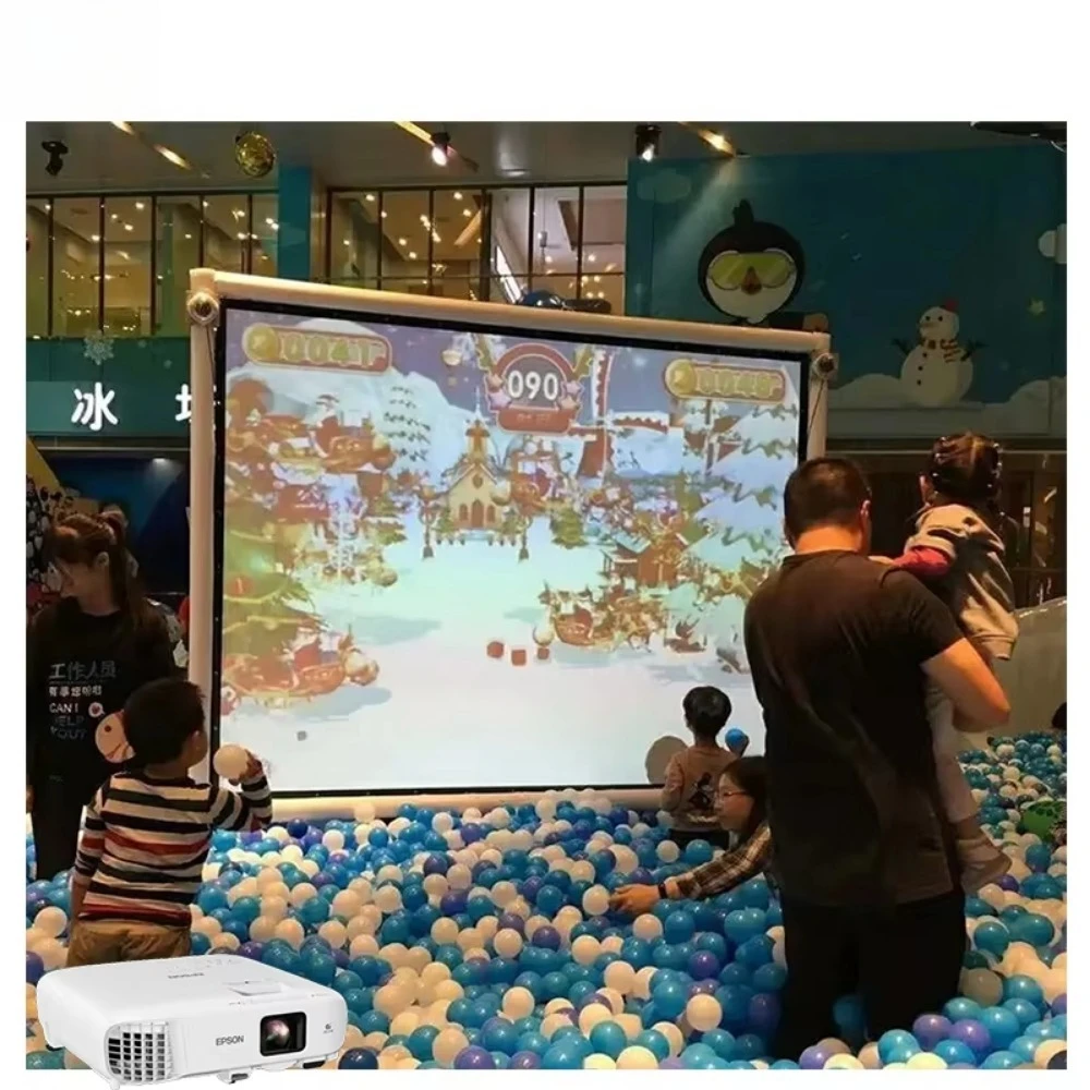 Family Entertainment Center Interactive Indoor Playground Wall Games Including Balls Smashing Projector Advertising Equipment