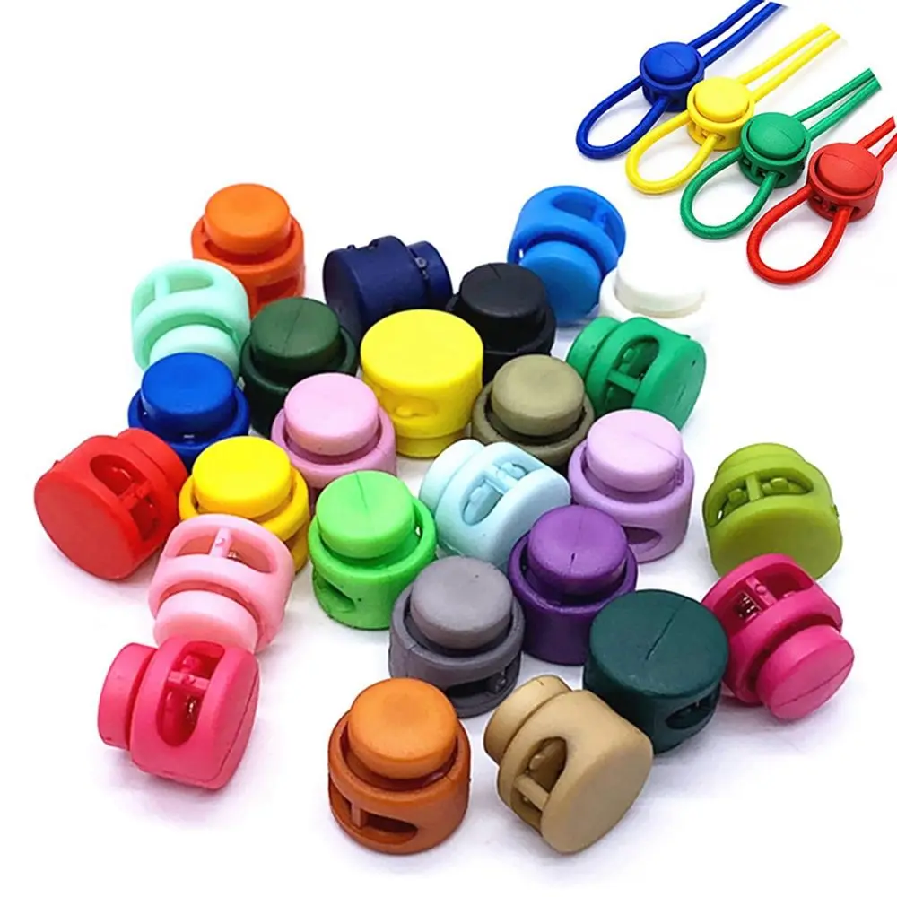 

2 Hole 10Pcs Adjustment for Hats Bags Shoelace Toggle Stopper Garments Accessoies Cord Lock Clip Buckle Clamp Clip Stopper