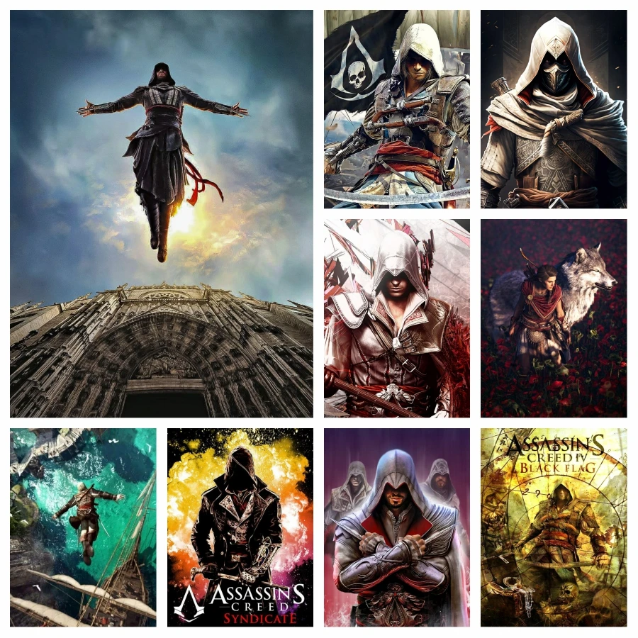 Classic Adventure Game 5d Diamond Painting Full Drills Assassins-Creed Ancient Egypt Poster Crystal Mosaic Cross Stitch Decor