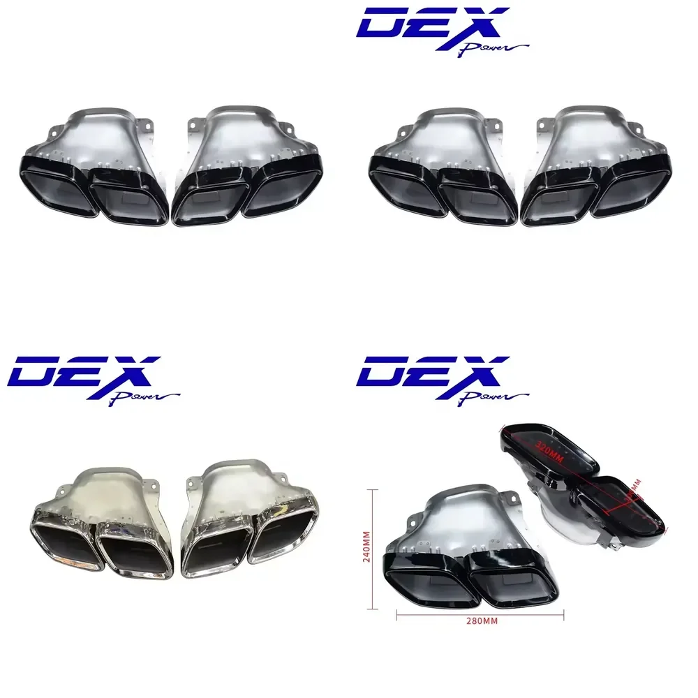 【Durable Practical Daria】 DEX.TY  GT 63 2019 Black-Plated Four-Outlet Stainless Steel Rectangle Exhaust Tip