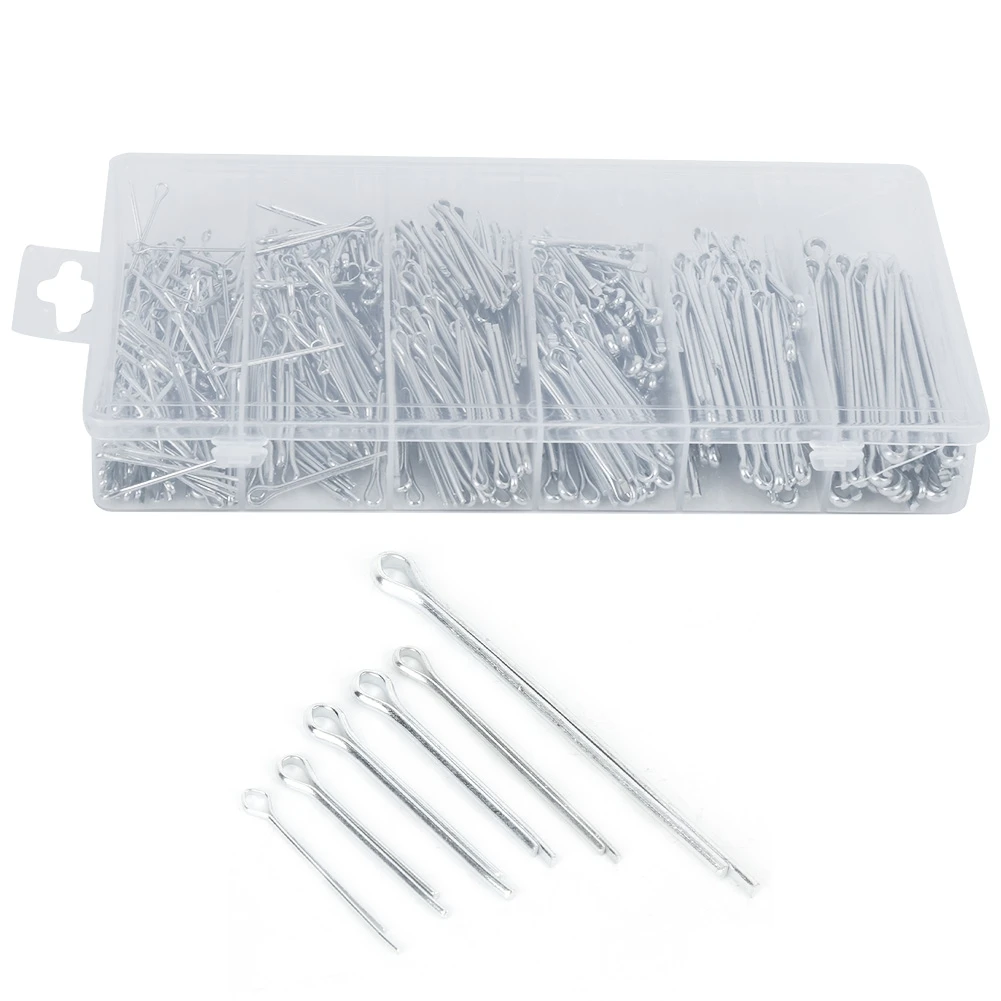 555pcs Cotter Pin Assortment Kit Split Pins Fasteners Parts Tool Kit with Large Industrial Storage Case