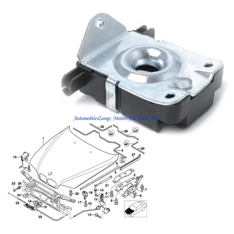 H7BD Bonnet Lock Mechanism Hood- Catch 51238203859 Car Accessories Repair Parts