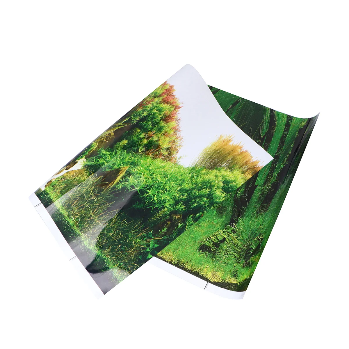 

Fish Tank Background Sticker Green Durable Non-Glare Aquarium Backdrop Decorations High Definition Lifelike Aquarium Background