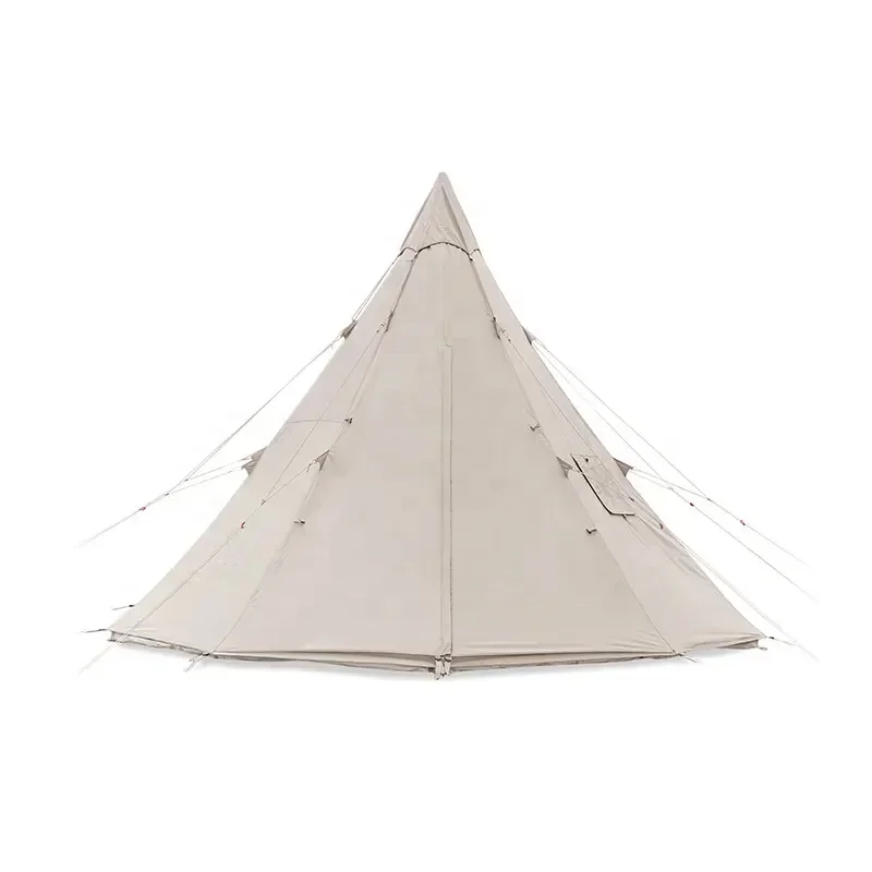 

Luxury Outdoor Safari Bell Tent for Families Waterproof 4-Person Canvas Cotton PVC Mesh Tent with One Bedroom Structure Glamping