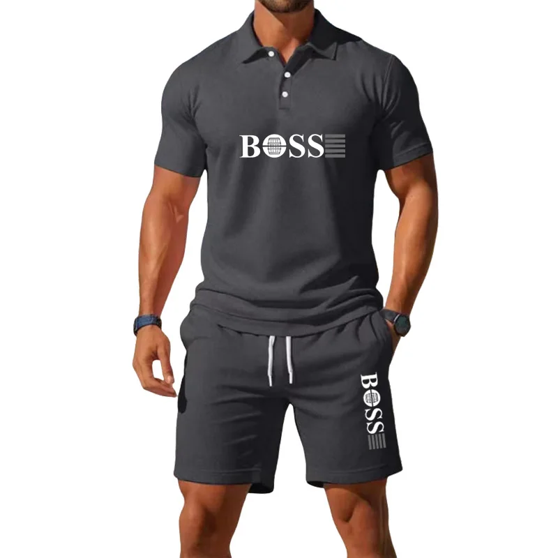 

The 2026 new T-shirt and shorts summer men's polo shirt and casual set are suitable for daily wear and beach sports.